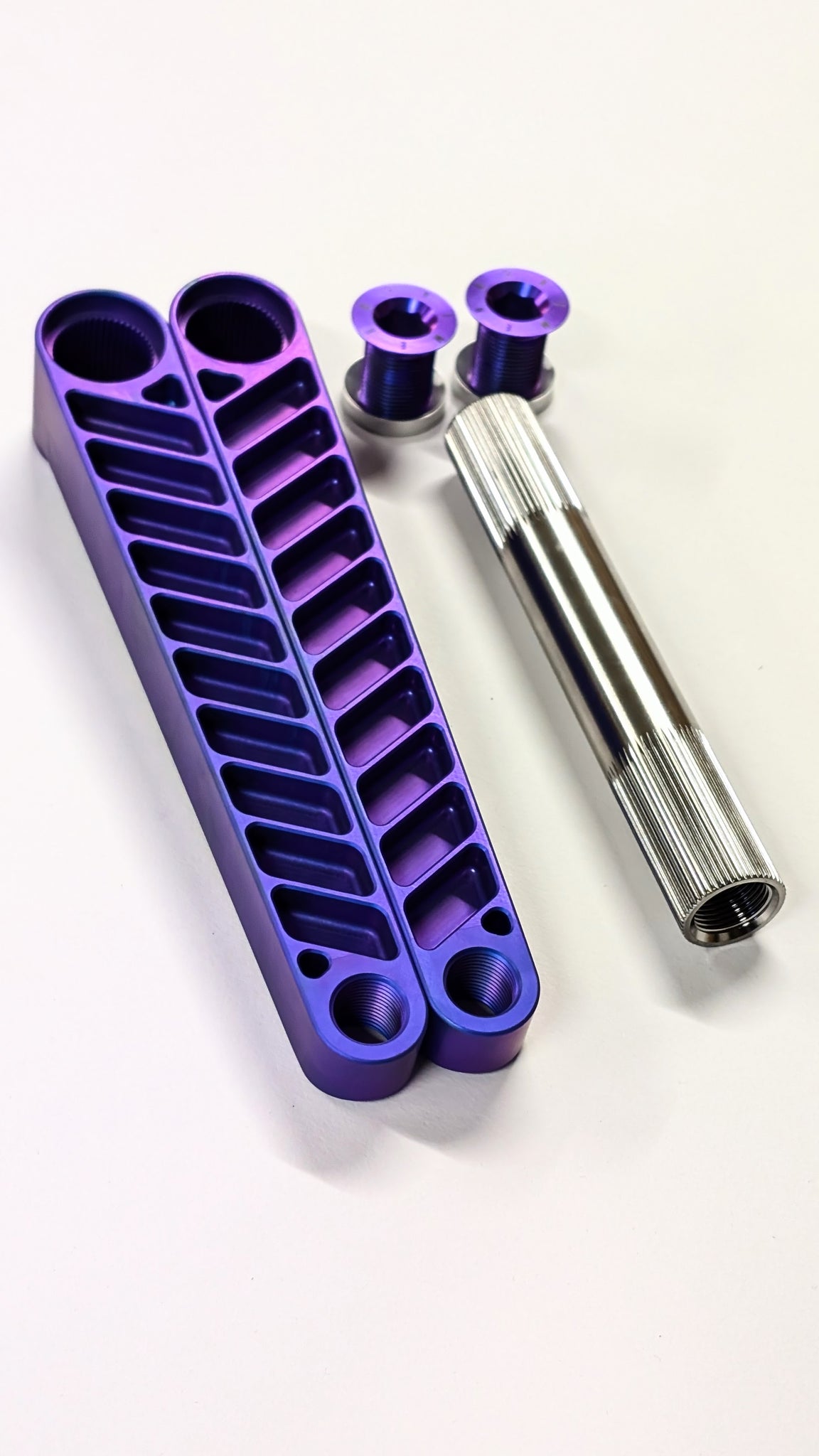 Acid Washed Blurple Titanium Cranks 175mm